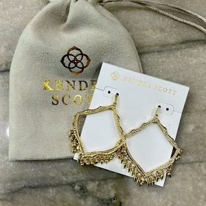 Kendra Scott Lacy Dangle Charm Earrings in Gold